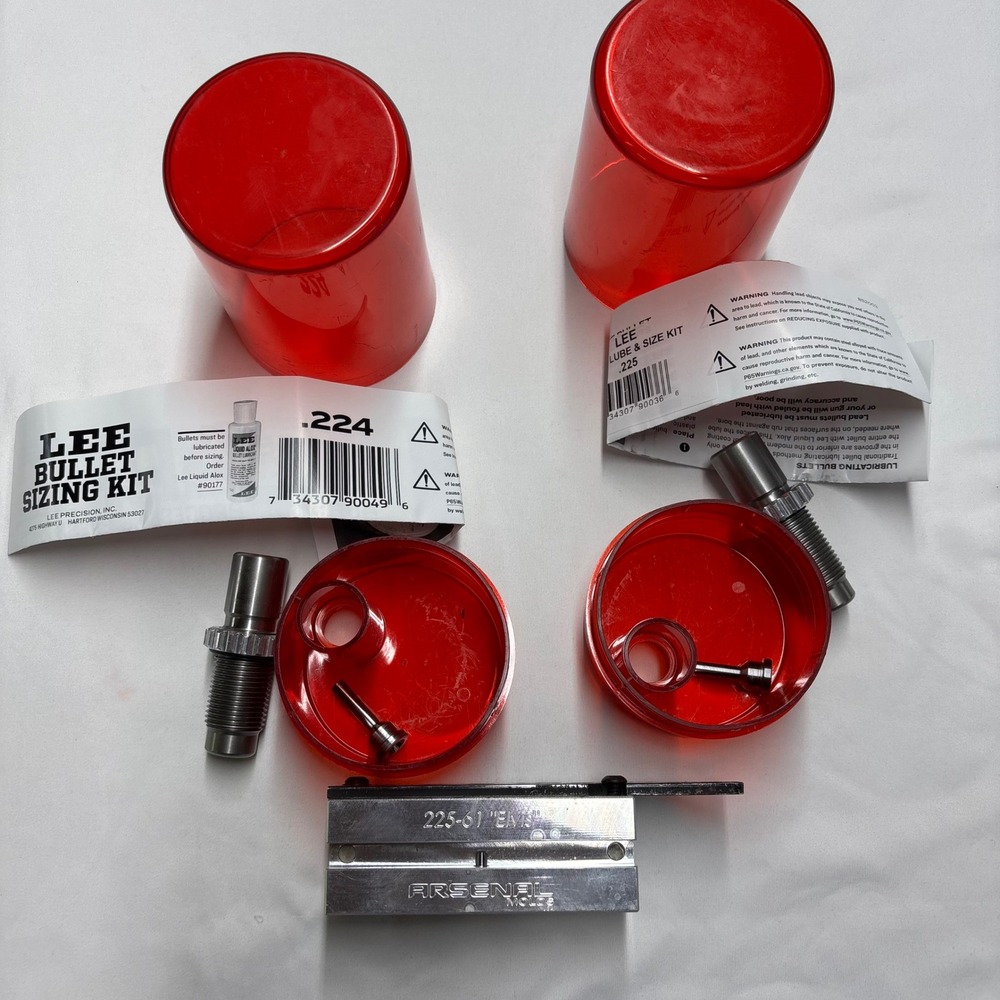 Lee Bullet Sizing Kit .224 .225 & Arsenal Moulds 225-61 ELMS Bullet Mold Set